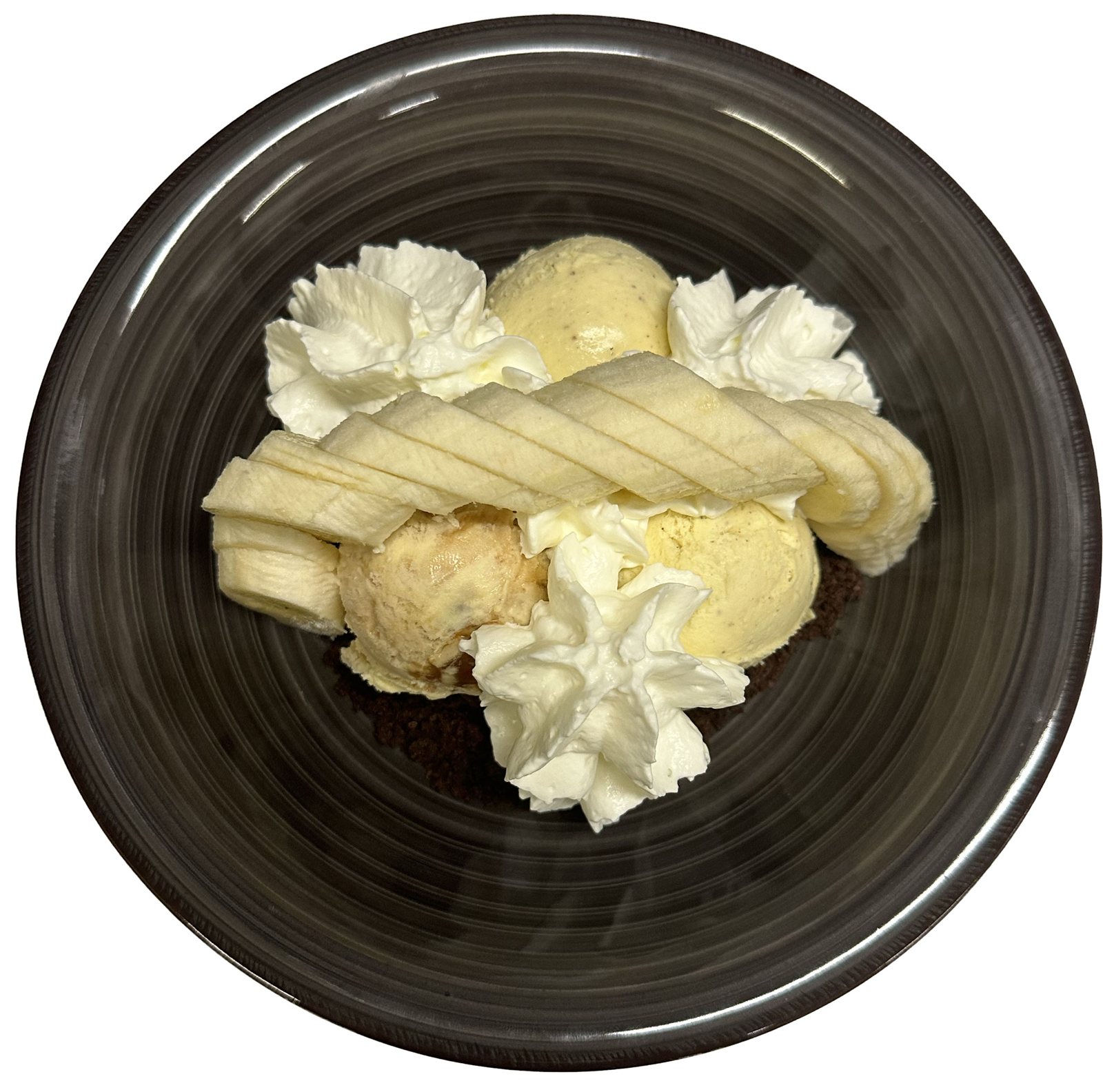 Eisbecher Banane-Erdnuss